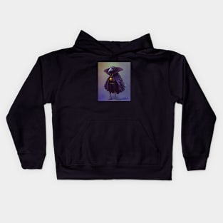 Raven in a Halloween costume Kids Hoodie